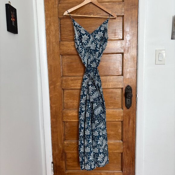 Apiece Apart Ostrea Blue Floral Block Print Sleeveless Jumpsuit - 0 - Picture 6 of 11